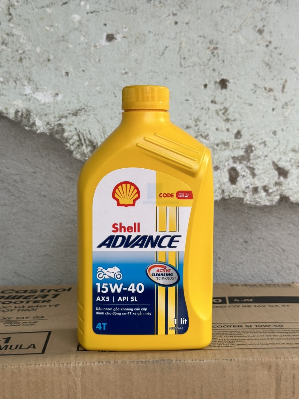 Nhớt xe máy shell Ax5 shell vàng 800ml. Dầu động cơ xe máy 4T shell AX5 ...